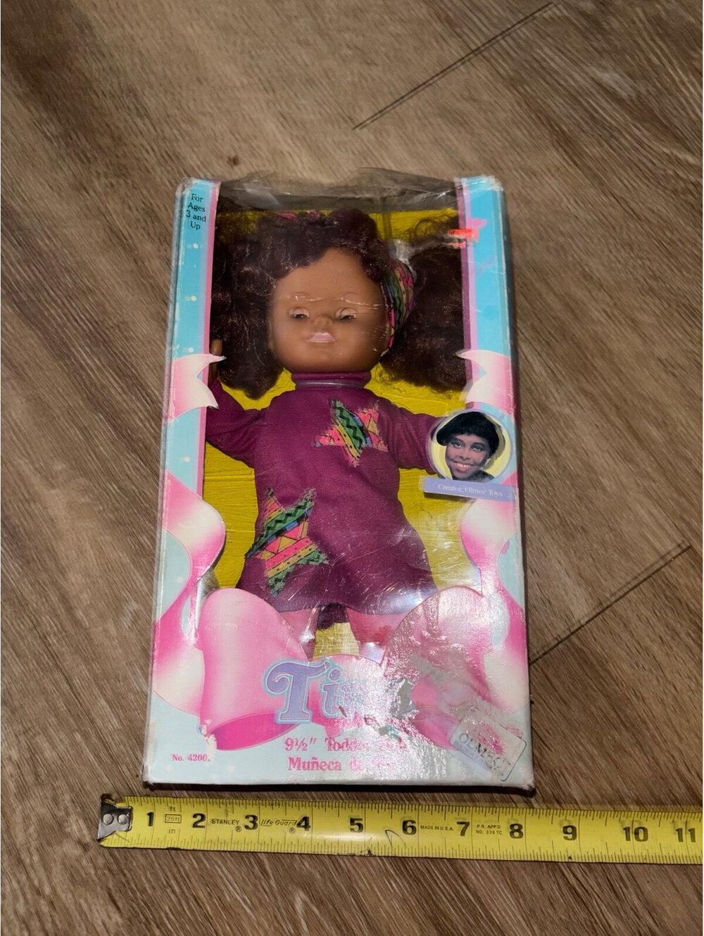 Vintage Tina 9.5” Toddler Doll African American Girl In Box 80s 90s Toy box H